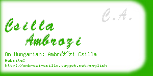 csilla ambrozi business card